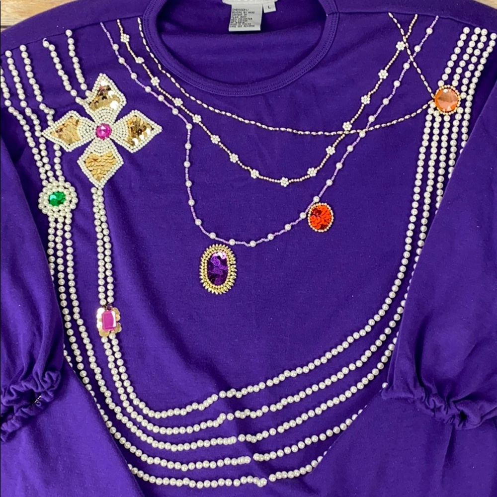 Large Accent on You Hand Jeweled Fancy Top